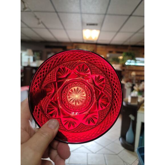 Cristal D' Arques Ruby Red Set Of 4 Bowls 5.5” Vintage France - Picture 1 of 5